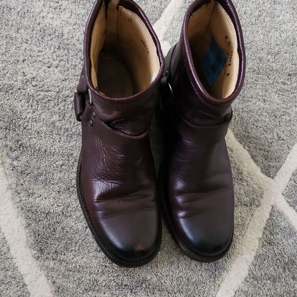 - Frye Phillips Harness Leather Ankle Boot Grey Women’s Size 6 - Picture 2 of 7